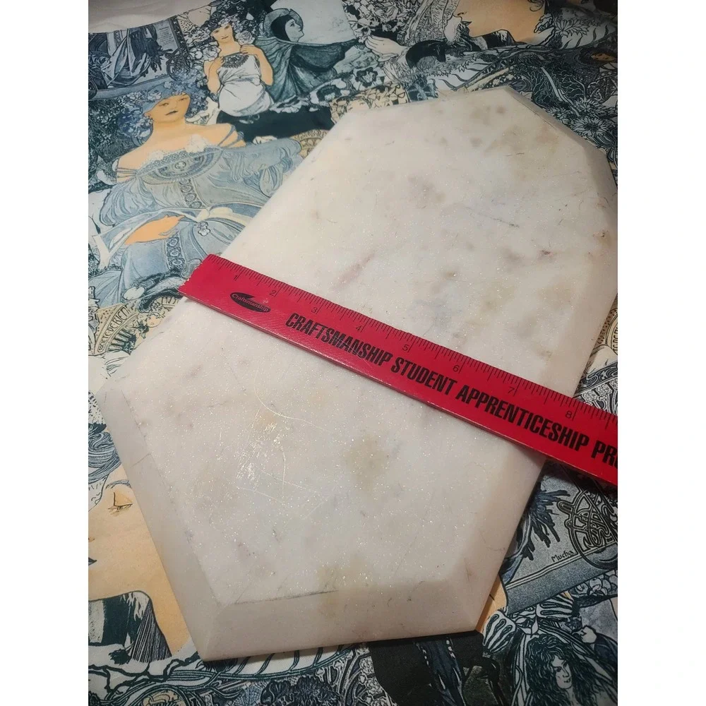 White Marble Hexagon‎ Decorative Tray Beveled Edge Vanity Jewelry Organizer